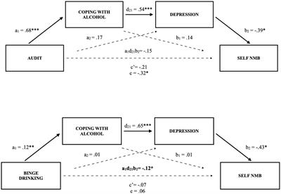 Binge drinking indirectly predicts a negative emotional memory bias through coping motivations and depressive symptoms: The role of sex/gender